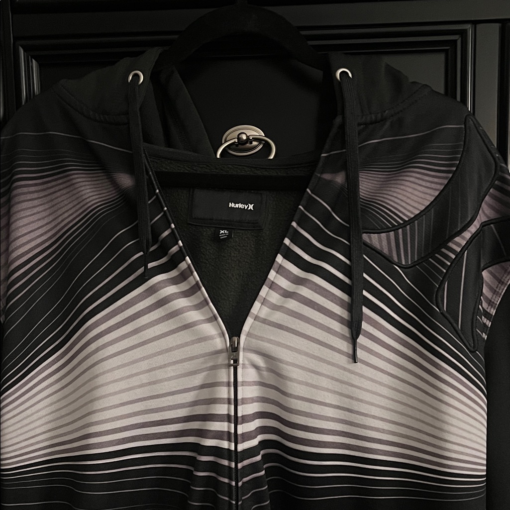 Hurley Black And Gray Striped Jacket